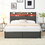 Full Bed Frame, Storage Headboard with Charging Station, Solid and Stable, Noise Free, No Box Spring Needed, Easy assembly W2129P179422