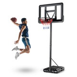 Portable Basketball Hoop Outdoor, 4.5FT-10FT Height Adjustable Basketball Goal, Shatterproof Backboard, Built-in Wheels, Basketball Stand W2135126710