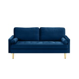 Blue Velvet Loveseat Sofa 67 inch W2137133314