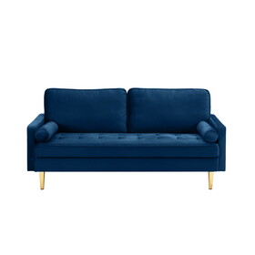Blue Velvet Loveseat Sofa 67 inch W2137133314