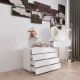 Extended Desktop 10 Drawers Chest of Drawer without Handle White Color Vanity W2139134918