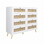 White Color 8 Drawers Chest of Drawers with Rattan Drawer Face Golden Legs and Handles W2139142764