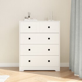 Chest of Drawer with 5 drawers white color farm door W2139P241084