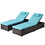 Outdoor PE Wicker Chaise Lounge - 2 Piece patio lounge chair; chase longue; lazy boy recliner;outdoor lounge chairs set of 2;beach chairs; recliner chair with side table W213S00030