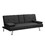 sofa bed with Armrest two holders WOOD FRAME, STAINLESS LEG, FUTON BLACK PVC W214101864