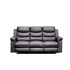 Reclining Sofa with Middle Console Slipcover, Stretch 3 Seat Reclining Sofa Covers (Black, 3 Seat Recliner Cover with Console) Black Faux Leather