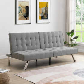 Wood Frame, Stainless Leg, Futon, Sofa Bed Grey W214109153