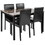 Furniture 5 Piece Metal Dinette Set with Faux Marble Top - Black, dinning set, table&4 chairs W214S00008