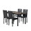 Furniture 5 Piece Metal Dinette Set with Faux Marble Top - Black, dinning set, table&4 chairs W214S00008