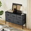 Dresser for Bedroom with 5 Drawers, Wide Chest of Drawers, Fabric Dresser, Storage Organizer Unit with Fabric Bins for Closet, Living Room, Hallway, Nursery, Dark Grey W2151130598