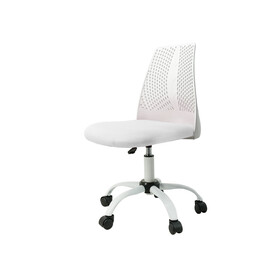 Armless Ergonomic Office and Home Chair with Supportive Cushioning, White W2163138736