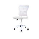 Home Office Chair Ergonomic Desk Chair Mesh Computer Adjustable Height Seat 360° Swivel Gaming Armless Chair-White W2163138758