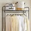 Freestanding Garment Rack, Open-Style Wardrobe, Hanging Rail with Metal Basket, and Heavy-Duty Metal Clothes Rack,Bathroom Storage Shelves W2167130767