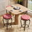 Bar Stools,Set of 2 Bar Chairs,25.5in Counter Bar Stools,Country Style Industrial,Easy to assemble, with Footrest for Indoor Bar Dining Kitchen W2167130768