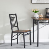 Dining assemble Metal& Wood Seat Style for Dining Room Decor Folding Retro Chair