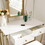 Vanity Mirror Table Set, Makeup Desk Vanity with Stool, Vintage Bedroom Vanity Lots Storage Dressing Table White for Women and Girls W2167P143383