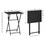 Black 2-Piece Folding TV Tray Table No assembly Required Portable Sofa Side Table, Industrial Snack Table for Small Spaces, Space-Saving Easy to Fold Wood Rustic W2167P154853