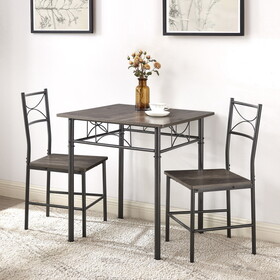 3-Piece Kitchen Dining Room Table Set Grey Chair W2167P166198