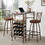 3-Piece Bar Steels Kitchen Dining Room Table Set Retro Brown Bar Chair for Dining Room W2167P168748