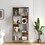 4-Tier Industrial Bookcase, Rustic Wood and Metal Frame, asymmetrical Shelf Design, Display Storage Shelf for Living Room, Home Office, Small Space W2167P192763