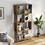 4-Tier Industrial Bookcase, Rustic Wood and Metal Frame, asymmetrical Shelf Design, Display Storage Shelf for Living Room, Home Office, Small Space W2167P192763