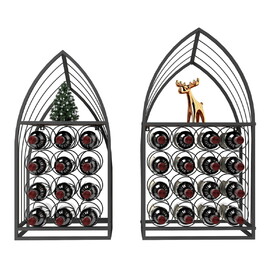 Sailboat Shaped Wine Cabinet Rack, 2 Piece Display Rack, Freestanding Wine Cabinet with Bottle Storage, Spirits and Wine Home Bar, Kitchen, Dining Room Storage Rack W2167P221167