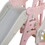 Kids Swing and Slide Set 3-in-1 Slide with Basketball Hoop for Indoor and Outdoor Activity Center, Pink+Gray W2181139395
