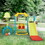 5 in 1 Slide and Swing Playing Set, Toddler Extra-Long Slide with 2 Basketball Hoops, Football, Ringtoss, Indoor Outdoor W2181139398