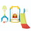 5 in 1 Slide and Swing Playing Set, Toddler Extra-Long Slide with 2 Basketball Hoops, Football, Ringtoss, Indoor Outdoor W2181139398