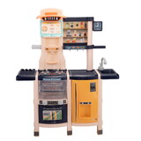 Large Pretend Play Kitchen Set Kids Cooking Playset with Realistic Lights, Vivid Sounds, Play Phone, Clock and 65 pcs Accessories, 3 +, Blue W2181142136