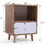 Set of 2 Mid Century Bedside Table, Nightstand with Drawer and Shelf Storage, Side Accent Table for Living Room Bedroom, Natural W2181P143969