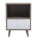 Set of 2 Low foot bedside table with drawer storage compartment - gray W2181P144002