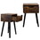 Set of 2 Mid Century Wood Side Table, End Table with 1 Storage Drawer, Nightstand for Bedroom Living Room, Rustic Brown and Black W2181P144024