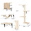 5 pcs Wall Mounted Cat Climber Set, Floating Cat Shelves and Perches, Cat Activity Tree with Scratching Posts, Modern Cat Furniture, Beige W2181P144434