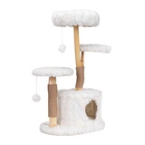 Modern Cat Tree, Natural Branch Cat Tower, Luxury Cat Condo, Indoor Cat Furniture, Kitten Cat Gift, White W2181P144452
