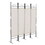 4-Panel Metal Folding Room Divider, 5.94ft Freestanding Room Screen Partition Privacy Display for Bedroom, Living Room, Office, Beige W2181P145309