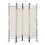 4-Panel Metal Folding Room Divider, 5.94ft Freestanding Room Screen Partition Privacy Display for Bedroom, Living Room, Office, Beige W2181P145309