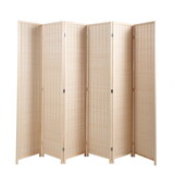6 Panel Bamboo Room Divider, Private Folding Portable Partition Screen for Home Office - Natural W2181P145311