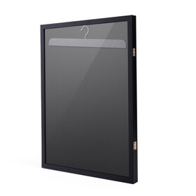Jersey Frame Display Case with Lengthened Hanger for Baseball Basketball Football Hockey Sport Shirt and Uniform, Black W2181P145314