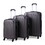 3-Piece Luggage Expandable Lightweight Travel Suitcase Set with Code Lock, Spinner Wheels, 20/24/28 inches, Gray W2181P146762