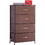 Fabric 4 Drawers Storage Organizer Unit Easy assembly; Vertical Dresser Storage Tower for Closet; Bedroom; Entryway; Brown W2181P147468