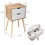 Set of 2 Wooden Modern Nightstand with 2 Drawers and 4 Solid Splayed Legs, Living Room Bedroom Furniture- White W2181P147490