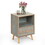 Set of 2 Modern Low Bedside Table, Wooden Nightstand with Drawer and Shelf, Patina Green W2181P147507