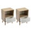 Mid-Century Wood Nightstand, Bed Sofa Side Table with Drawer and Shelf, Modern End Table for Living Room Bedroom Office, Set of 2, Natural and White W2181P147508