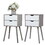 Set of 2 Bedside Table with Two Drawer Storage Design for Living Room Sofa - Gray W2181P147515