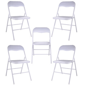 Folding and Stackable Chair Set, 5 Pack for Wedding, Picnic, Fishing and Camping, White W2181P147706