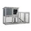 Wooden Rabbit Hutch Chicken Coop with 1 Removable Tray and 3 Lockable Doors for Indoor and Outdoor Use, Gray+White W2181P151884