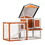 2-Story Wooden Rabbit Hutch Bunny Cage, Chicken Coop, Pet House for Small Animals, Orange + White W2181P151907