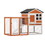 2-Story Wooden Rabbit Hutch Bunny Cage, Chicken Coop, Pet House for Small Animals, Orange + White W2181P151907