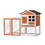 2-Story Wooden Rabbit Hutch Bunny Cage, Chicken Coop, Pet House for Small Animals, Orange + White W2181P151907